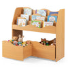 Kids Storage Organizer with Rolling Drawers and Bookshelf