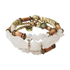 Color Stone N Gold Bead Bracelet BR2221-29 (12PC)