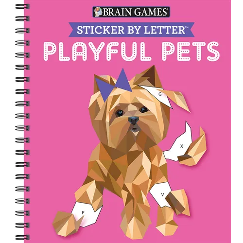 Brain Games - Sticker by Letter: Playful Pets (Sticker Puzzles - Kids Activity Book) - Spiral