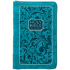 KJV Holy Bible Zip Turquoise - Imitation Leather