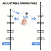 4-Tier Corner Shower Organizer Telescopic Pole Rustproof Bathroom Storage Black