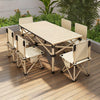 Portable Folding Camping Table for 4-6 People Adjustable Height Picnic BBQ Table