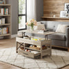 Lift Top Coffee Table w/Hidden Storage Drawer Shelf Retro Wood Living Room Table
