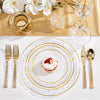 50PCS Clear Plastic Dinnerware Set Reusable Plates Cups Cutlery Wedding Party