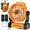 10400mAh 13hrs Rechargeable Automatic Oscillating Camping Fan with LED and Hook