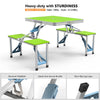 4FT Folding Camping Table w/4 Seats Portable Aluminum Table Set