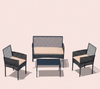 4Pcs Outdoor Patio Furniture Set – Rattan Wicker Sofa - Multiple Styles