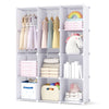 Modular Kids Wardrobe with 10 Cubes & Hanging Rod