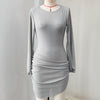 Solid Color Long Sleeve One Piece Outer Wear One Piece Blouse Beach Dress Seaside Vacation