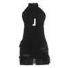 Summer Women Clothing Halter Backless Sexy Cutout See through Ruffled Sexy Sheath Dress