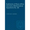Rudiments of Plane Affine Geometry: Mathematical Expositions No. 20 - Paperback