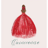 Quinceanera Guest Book with red dress (hardback) - Hardcover