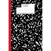 A5 Notebook Hardback: Black and Red Spine Marble Wide Rule Journal - Hardcover
