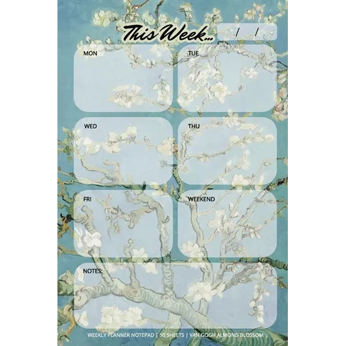 Weekly Planner Notepad: Van Gogh Almond Blossom, Daily Planning Pad for Organizing, Tasks, Goals, Schedule - Paperback