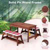 Kids Wooden Picnic Table Set with Umbrella and Sand Boxes