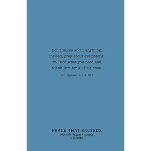 Peace That Exceeds: Monthly Prayer Prompts - Paperback