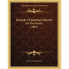 Remarks Of Jonathan Edwards On The Trinity (1881) - Paperback