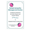 Sample Sympathy Messages and Quotes: Condolence Sentiments for Cards, Flowers and Funeral Tributes - Paperback