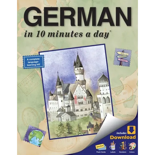German in 10 Minutes a Day: Language Course for Beginning and Advanced Study. Includes Workbook, Flash Cards, Sticky Labels, Menu Guide, Software, Glo - Paperback