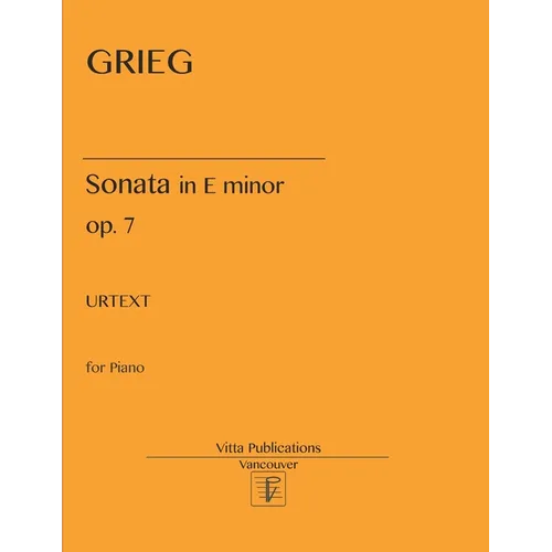 E. Grieg. Sonata in E minor, op. 7 - Paperback