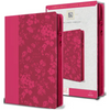 KJV Holy Bible, Large Print Handy Size, Fuchsia Premium Imitation Leather W/Ribbon Marker, Red Letter, Zipper - Bonded Leather