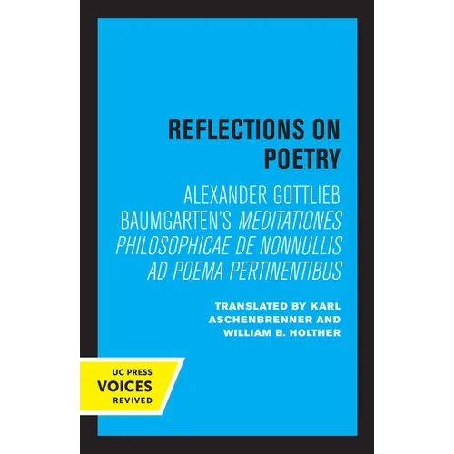 Reflections on Poetry: Meditationes Philosophicae de Nonnullis AD Poema Pertinentibus - Paperback