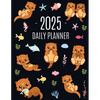 Otter Planner 2025: Daily Organizer: January-December (12 Months) Cute Animal Year Scheduler with Pretty Pink Hearts - Paperback