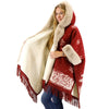 Faux Fur Snow Pattern Hoodie Shawl P3804 (1PC)