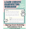 Learn Cursive Handwriting Workbook: Cursive Practice Book for Kids in 2nd, 3rd, or 4th Grade; Notebook for Learning Cursive Alphabet and Word Handwrit - Paperback