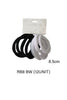 8.5CM Black White Mix Hair Tie RB8BW (12PC)