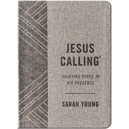 Jesus Calling, Textured Gray Leathersoft, with Full Scriptures: Enjoying Peace in His Presence (a 365-Day Devotional) - The Perfect Father's Day Gift - Leather