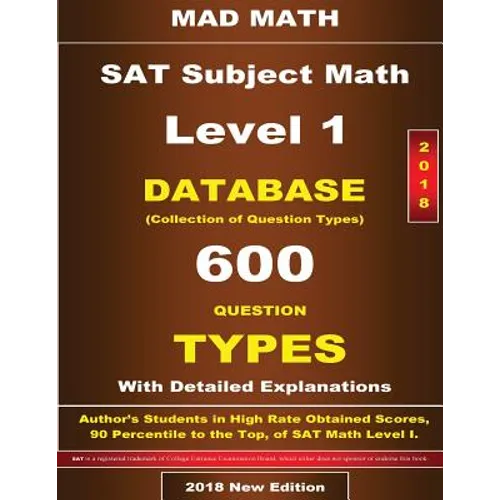 2018 SAT Subject Math Level I Database - Paperback