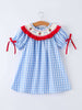 Rylee Faith Designs - Girls Summer Strawberry Bow Embroidered Smocked Dress