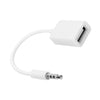 3.5mm Male Plug Jack To USB Female AUX Audio Cable Converter Adapter Cord