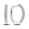 925 Sterling Silver Hoop Earrings with Zircon | Classic U-Shaped Women Jewelry