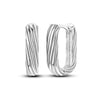 925 Sterling Silver Hoop Earrings with Zircon | Classic U-Shaped Women Jewelry