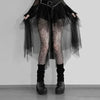 Casual Skirts Punk Sexy Net Yarn High-Waisted Irregular Skirt for Women Summer New European and American Gothic Style Versatile
