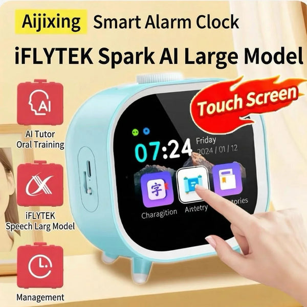 AI Smart Alarm Clock Talking Buddy Educational Toy for Kids Music/Stories Player Pomodoro Timer Cool Robot Gift for Boys Girls