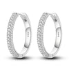 925 Sterling Silver Hoop Earrings with Zircon | Classic U-Shaped Women Jewelry