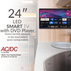 Supersonic Smart 24-inch VDAA DLED AC/DC Television with DVD Player & 12V Car Cord