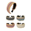 Boho Raffia Pearl Decor Headband HB2417-25 (12PC)