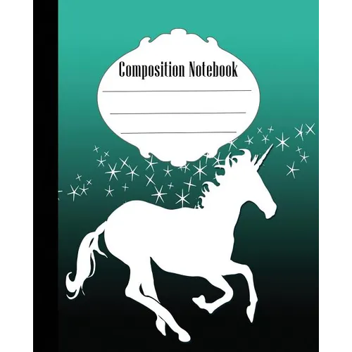 Composition Notebook: Stars and Unicorn Composition Notebook Wide Ruled 7.5 x 9.25 in, 100 pages book for kids, teens, school, students and teachers - Paperback