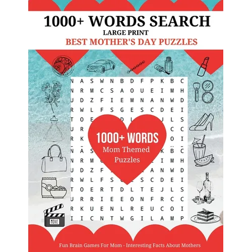 1000+ Words Search - Best Mother's Day Puzzles: Fun Brain Games For Mom - Interesting Facts About Mother - Paperback