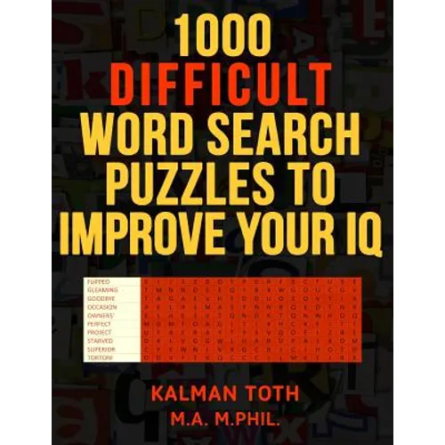 1000 Difficult Word Search Puzzles to Improve Your IQ - Paperback
