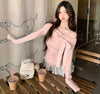 Sweet Bow Off-Shoulder Long Sleeve Shirt