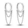 925 Sterling Silver Hoop Earrings with Zircon | Classic U-Shaped Women Jewelry