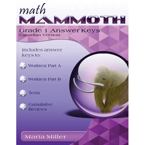 Math Mammoth Grade 1 Answer Keys (Canadian Version) - Paperback