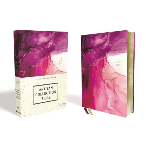 Niv, Artisan Collection Bible, Cloth Over Board, Pink, Art Gilded Edges, Red Letter Edition, Comfort Print - Hardcover
