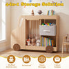 Kids Toy Storage Organizer with Wheels and Stuffed Animal Bin