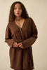 Promise the Label Belted Button-Front Cardigan